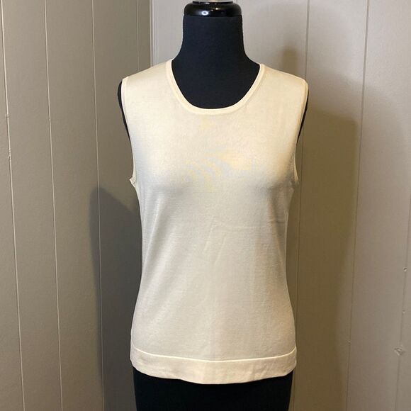 Z Barneys New York Large Silk Pullover Sleeveless Sweater Stretch - Picture 1 of 5